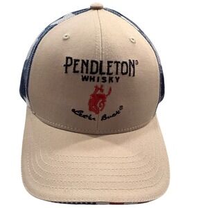 Pendleton Whisky Trucker Hat Tan Mesh American Flag Detail